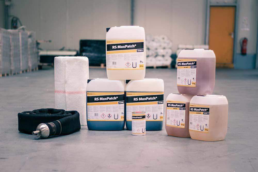 MaxPatch Reparatur Rohrsanierung Harze Galsfasermatten